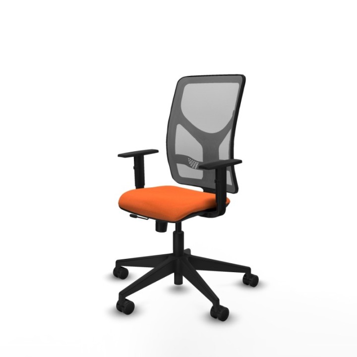 Motilla traslack malla gris bali naranja brazos 1D base piramidal  ruedas 65mm nailon