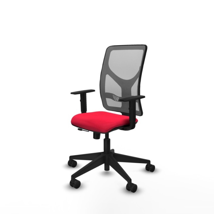 Motilla traslack malla gris bali rojo brazos 1D base piramidal  ruedas 65mm nailon