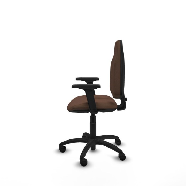 Algarra CP bali marrón oscuro brazos 2D base poliamida ruedas nailon 50mm