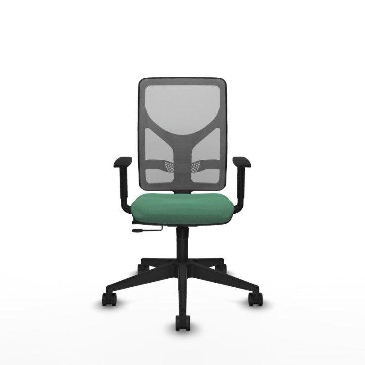 Motilla traslack malla gris bali verde esmeralda brazos 1D base piramidal  ruedas 65mm nailon