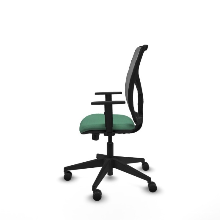 Motilla traslack malla gris bali verde esmeralda brazos 1D base piramidal  ruedas 65mm nailon