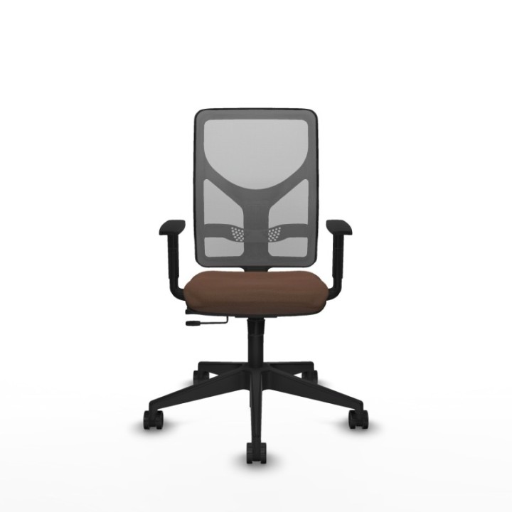 Motilla traslack malla gris bali marrón oscuro brazos 1D base piramidal  ruedas 65mm nailon