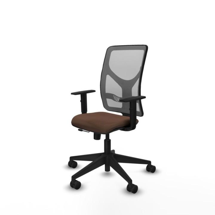 Motilla traslack malla gris bali marrón oscuro brazos 1D base piramidal  ruedas 65mm nailon