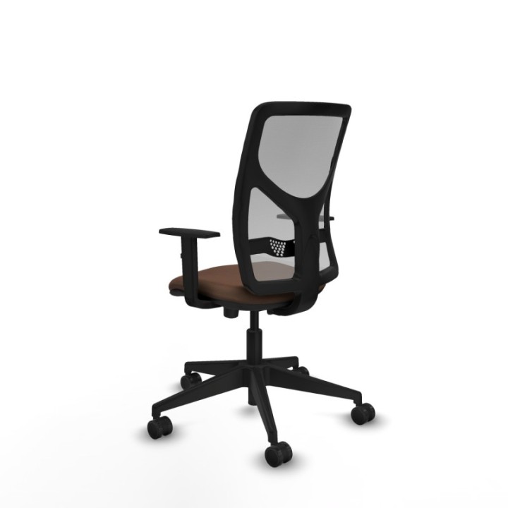 Motilla traslack malla gris bali marrón oscuro brazos 1D base piramidal  ruedas 65mm nailon