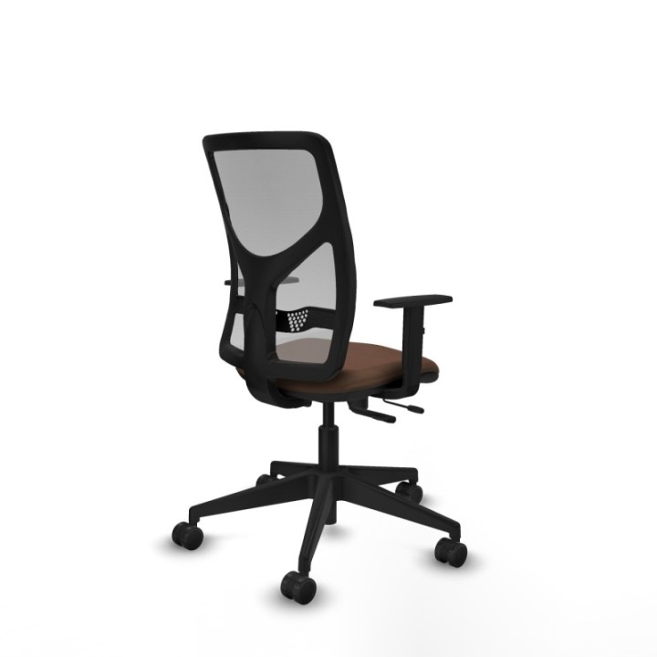 Motilla traslack malla gris bali marrón oscuro brazos 1D base piramidal  ruedas 65mm nailon