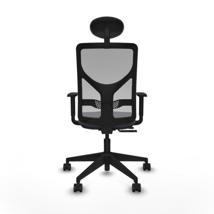 Motilla traslack malla gris bali gris oscuro brazos 1D base piramidal cabecero fijo ruedas 65mm nailon