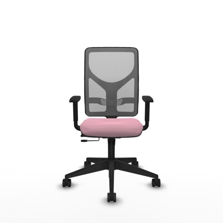 Motilla traslack malla gris bali rosa brazos 1D base piramidal  ruedas 65mm nailon