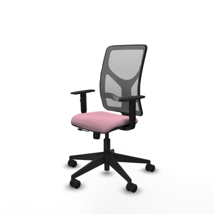 Motilla traslack malla gris bali rosa brazos 1D base piramidal  ruedas 65mm nailon