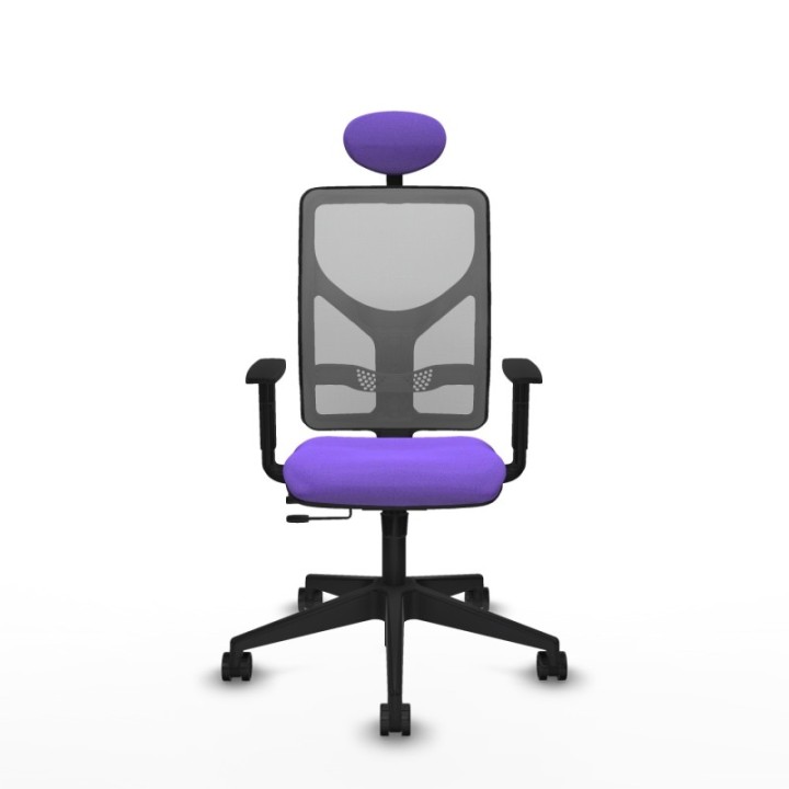 Motilla traslack malla gris bali lila brazos 1D base piramidal cabecero fijo ruedas 65mm nailon