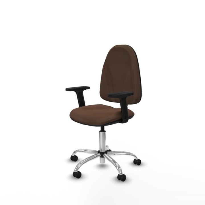 Algarra CP bali marrón oscuro brazos 2D base cromada ruedas autofrenantes 50mm