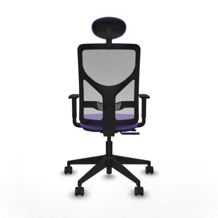 Motilla traslack malla gris bali lila brazos 1D base piramidal cabecero fijo ruedas 65mm nailon