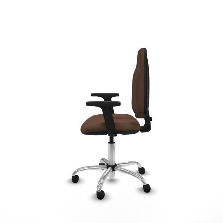 Algarra CP bali marrón oscuro brazos 2D base cromada ruedas autofrenantes 50mm