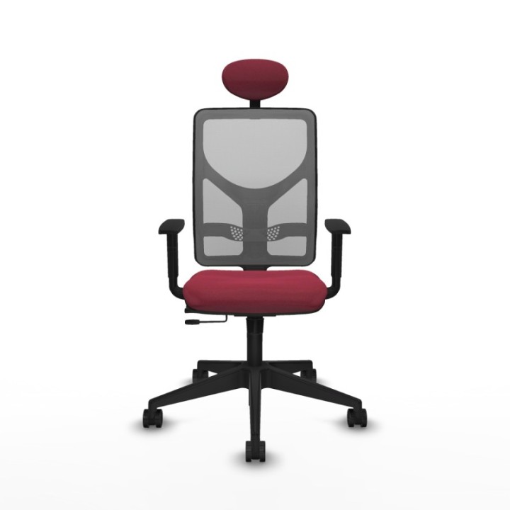 Motilla traslack malla gris bali granate brazos 1D base piramidal cabecero fijo ruedas 65mm nailon