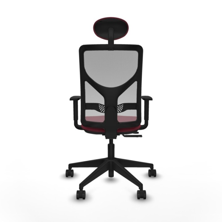 Motilla traslack malla gris bali granate brazos 1D base piramidal cabecero fijo ruedas 65mm nailon