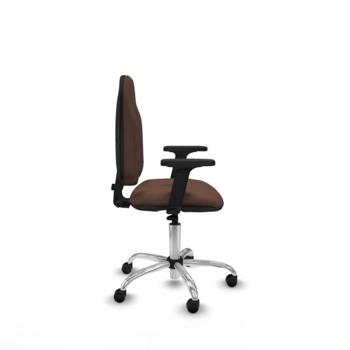 Algarra CP bali marrón oscuro brazos 2D base cromada ruedas autofrenantes 50mm