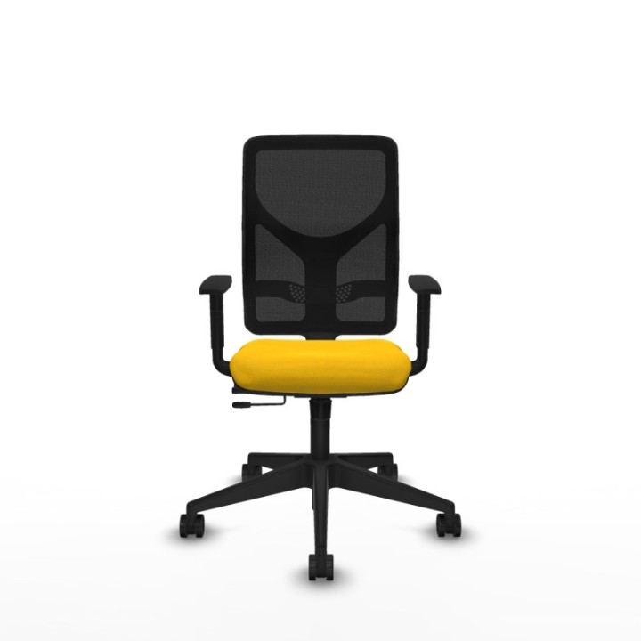 Motilla traslack malla negra bali amarillo brazos 1D base piramidal  ruedas 65mm nailon