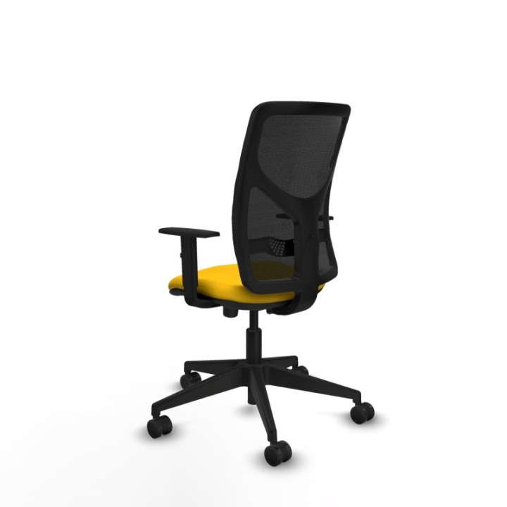 Motilla traslack malla negra bali amarillo brazos 1D base piramidal  ruedas 65mm nailon