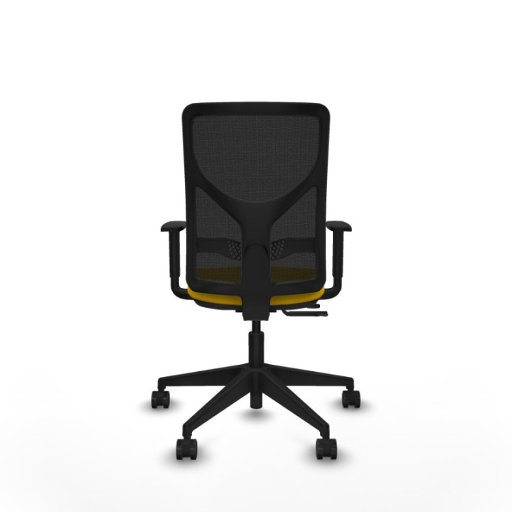 Motilla traslack malla negra bali amarillo brazos 1D base piramidal  ruedas 65mm nailon