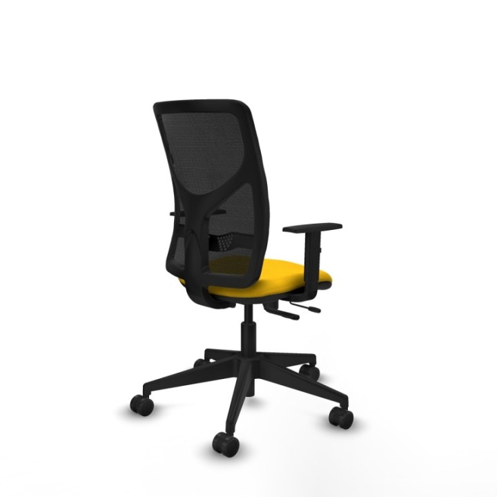 Motilla traslack malla negra bali amarillo brazos 1D base piramidal  ruedas 65mm nailon