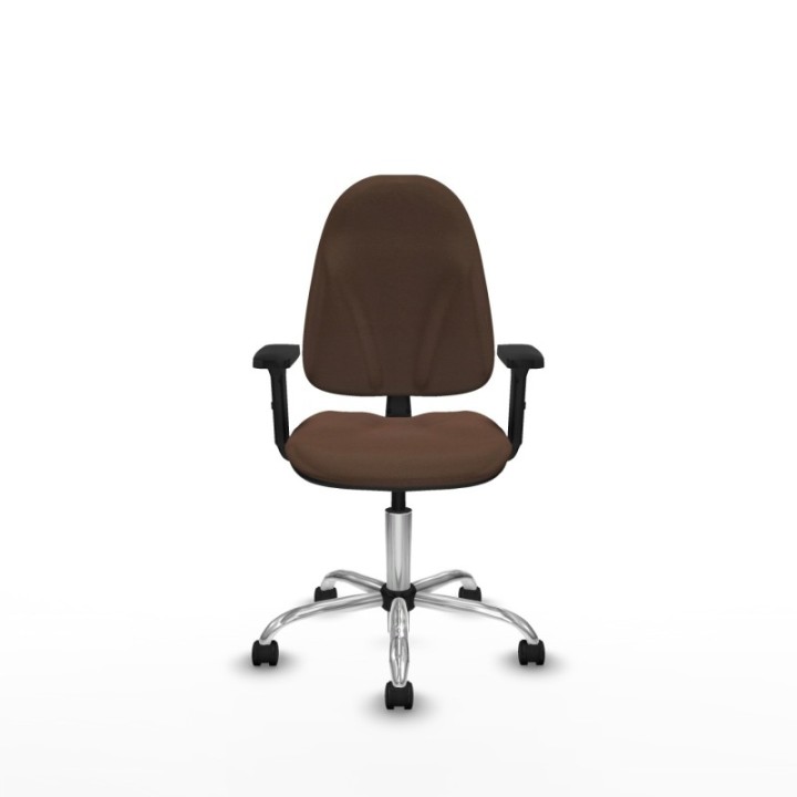 Algarra CP bali marrón oscuro brazos 2D base cromada ruedas nailon 50mm