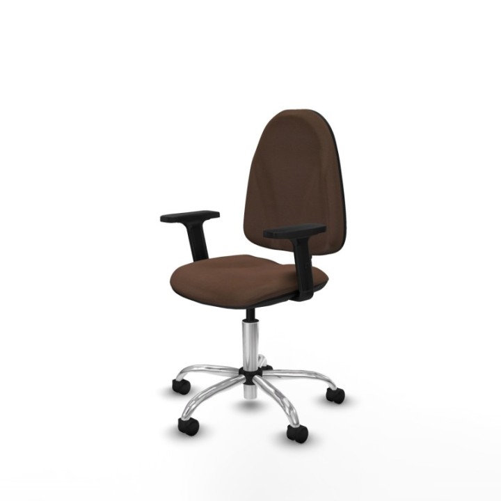 Algarra CP bali marrón oscuro brazos 2D base cromada ruedas nailon 50mm