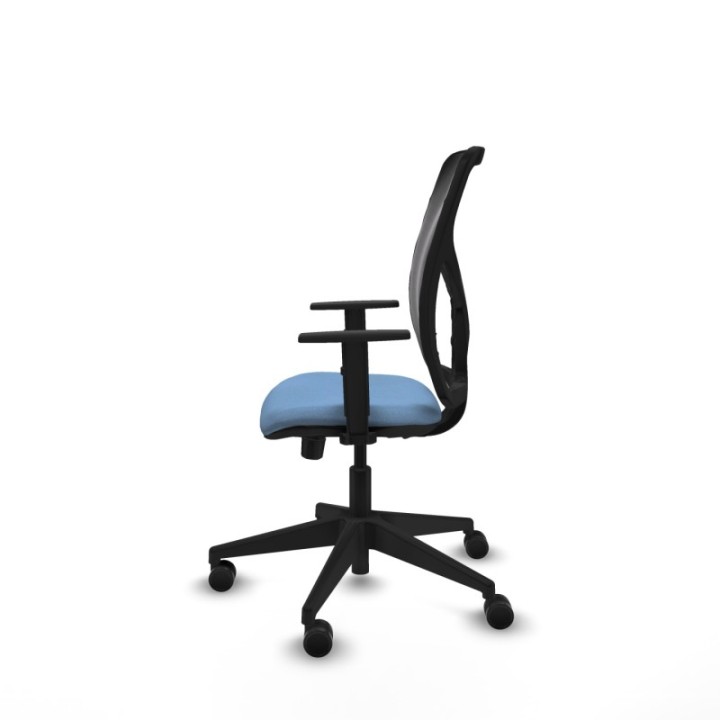 Motilla traslack malla negra bali azul cielo brazos 1D base piramidal  ruedas 65mm nailon