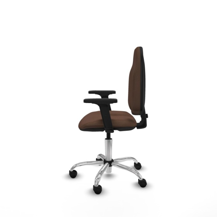 Algarra CP bali marrón oscuro brazos 2D base cromada ruedas nailon 50mm