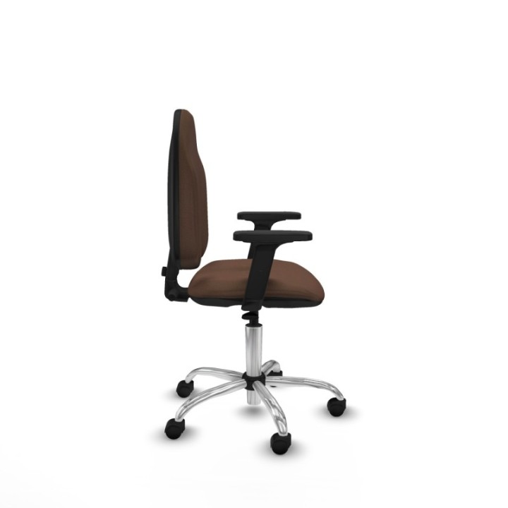 Algarra CP bali marrón oscuro brazos 2D base cromada ruedas nailon 50mm