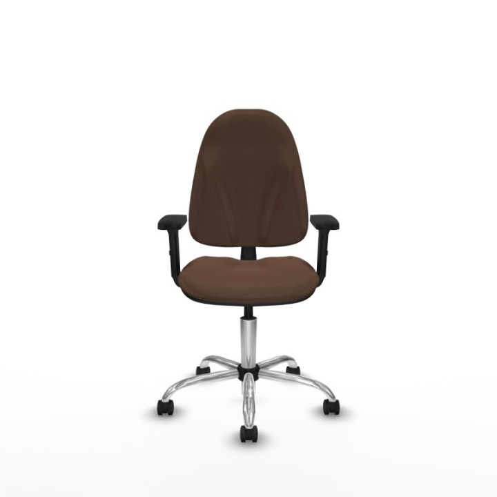 Algarra CP bali marrón oscuro brazos 2D base cromada ruedas engomadas 50mm