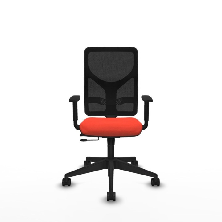 Motilla traslack malla negra bali naranja oscuro brazos 1D base piramidal  ruedas 65mm nailon