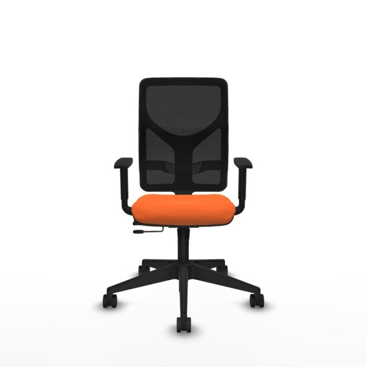 Motilla traslack malla negra bali naranja brazos 1D base piramidal  ruedas 65mm nailon