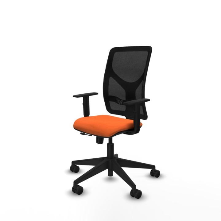 Motilla traslack malla negra bali naranja brazos 1D base piramidal  ruedas 65mm nailon