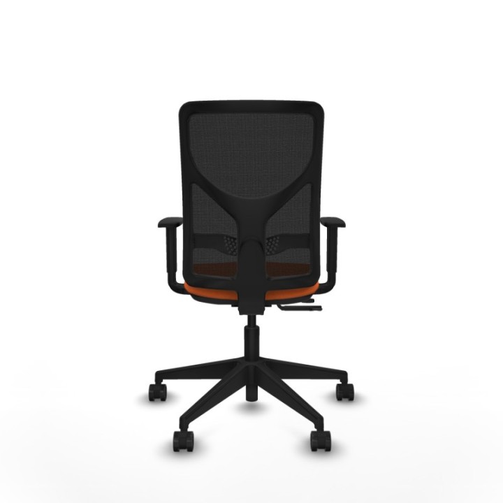 Motilla traslack malla negra bali naranja brazos 1D base piramidal  ruedas 65mm nailon