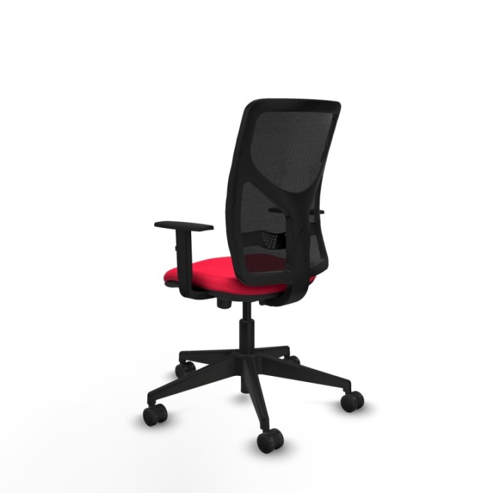 Motilla traslack malla negra bali rojo brazos 1D base piramidal  ruedas 65mm nailon