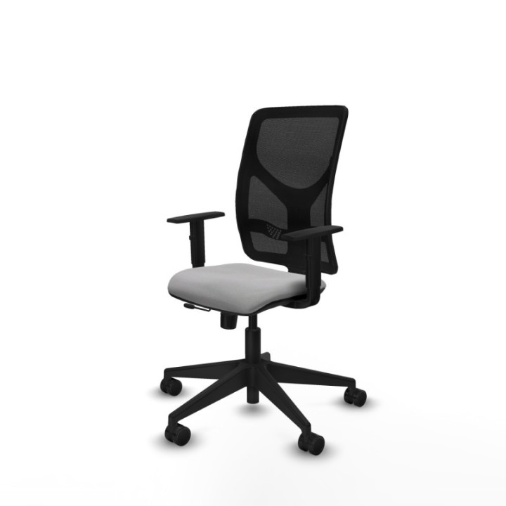 Motilla traslack malla negra bali gris claro brazos 1D base piramidal  ruedas 65mm nailon