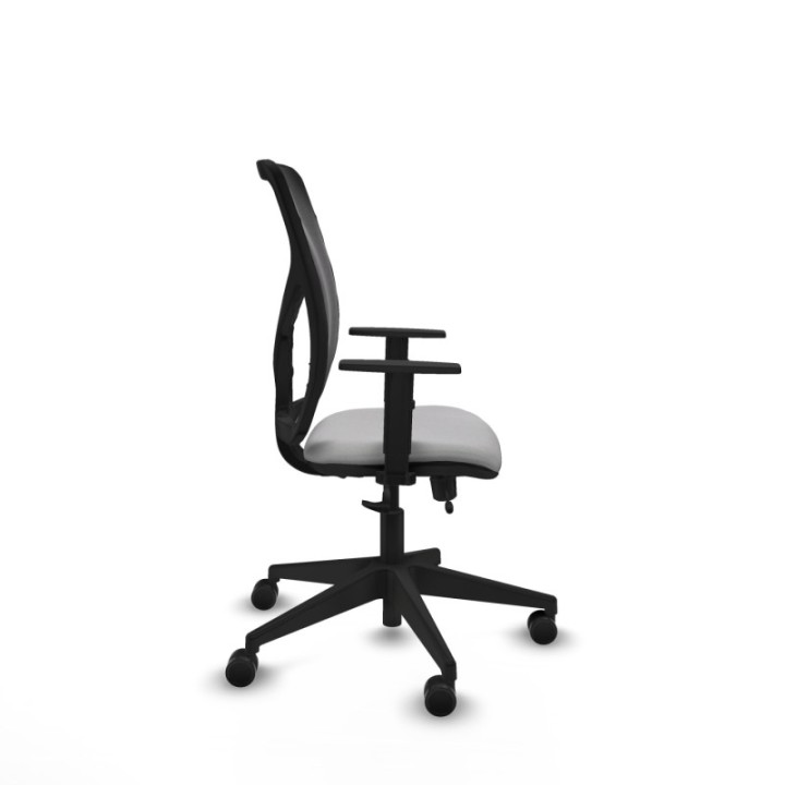 Motilla traslack malla negra bali gris claro brazos 1D base piramidal  ruedas 65mm nailon