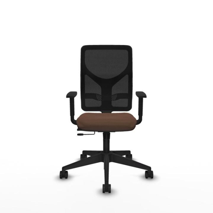 Motilla traslack malla negra bali marrón oscuro brazos 1D base piramidal  ruedas 65mm nailon