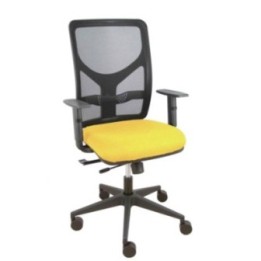 Silla Motilla traslack malla negra asiento bali amarillo brazo regulable