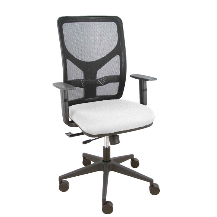 Silla Motilla traslack malla negra asiento bali blanco brazo regulable