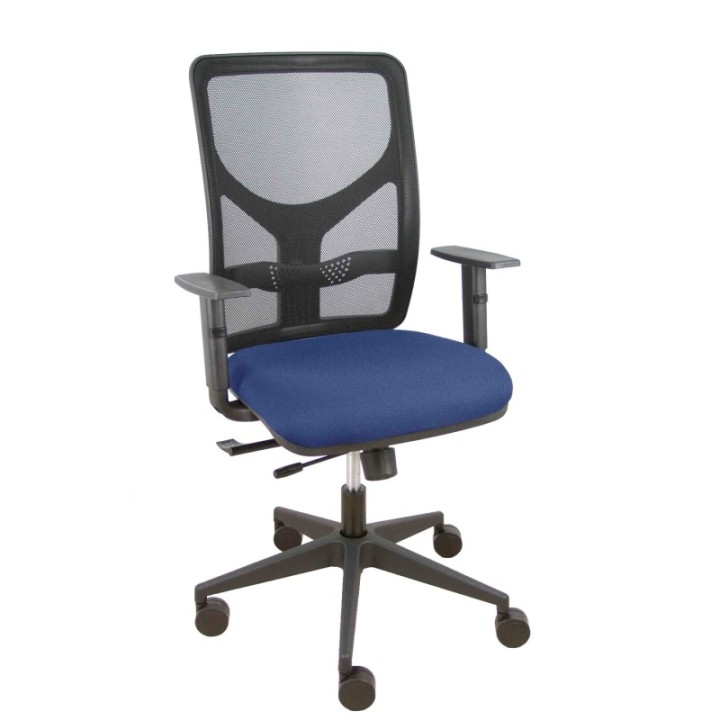 Silla Motilla traslack malla negra asiento bali azul marino brazo regulable