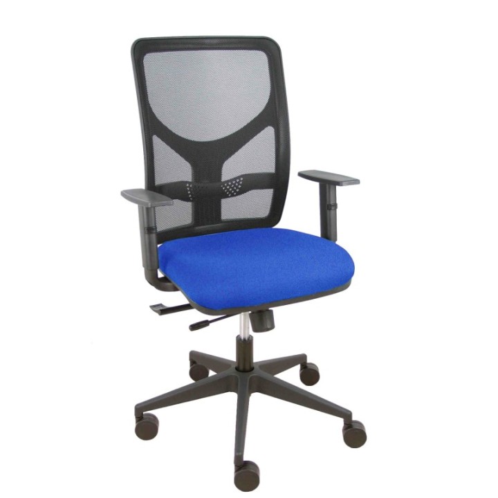 Silla Motilla traslack malla negra asiento bali azul brazo regulable