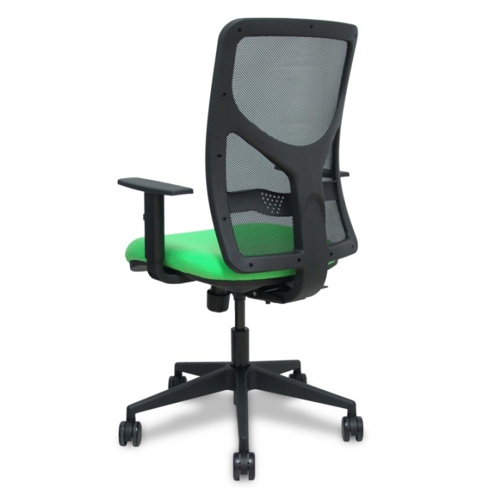 Silla Motilla traslack malla negra asiento bali pistacho brazo regulable