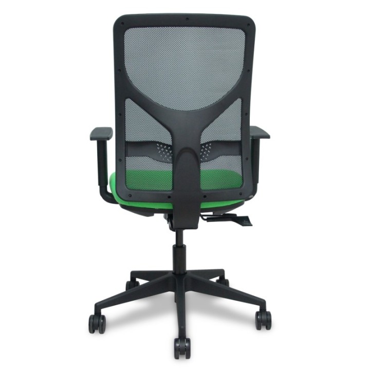 Silla Motilla traslack malla negra asiento bali pistacho brazo regulable