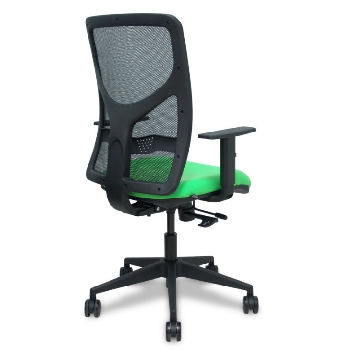 Silla Motilla traslack malla negra asiento bali pistacho brazo regulable