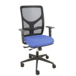 Silla Motilla traslack malla negra asiento bali azul claro brazo regulable