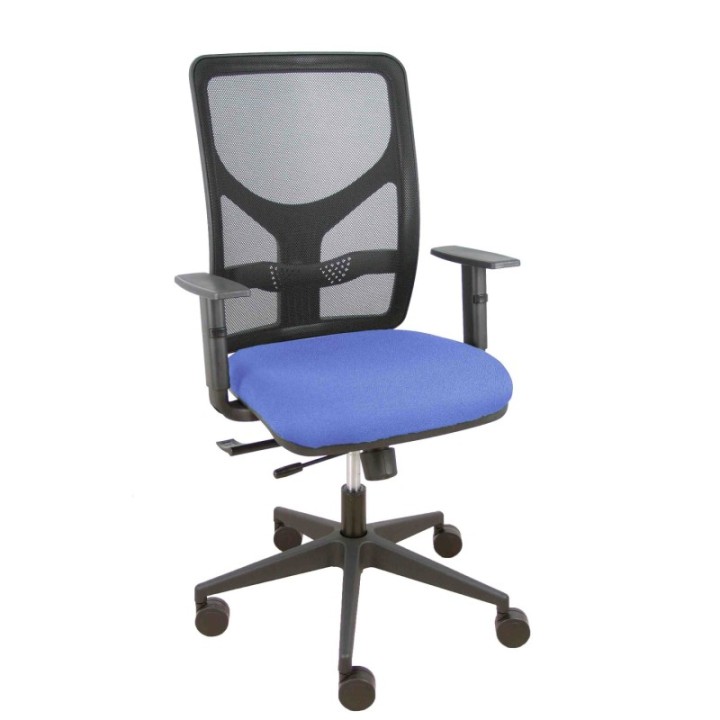 Silla Motilla traslack malla negra asiento bali azul claro brazo regulable