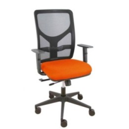 Silla Motilla traslack malla negra asiento bali naranja oscuro brazo regulable