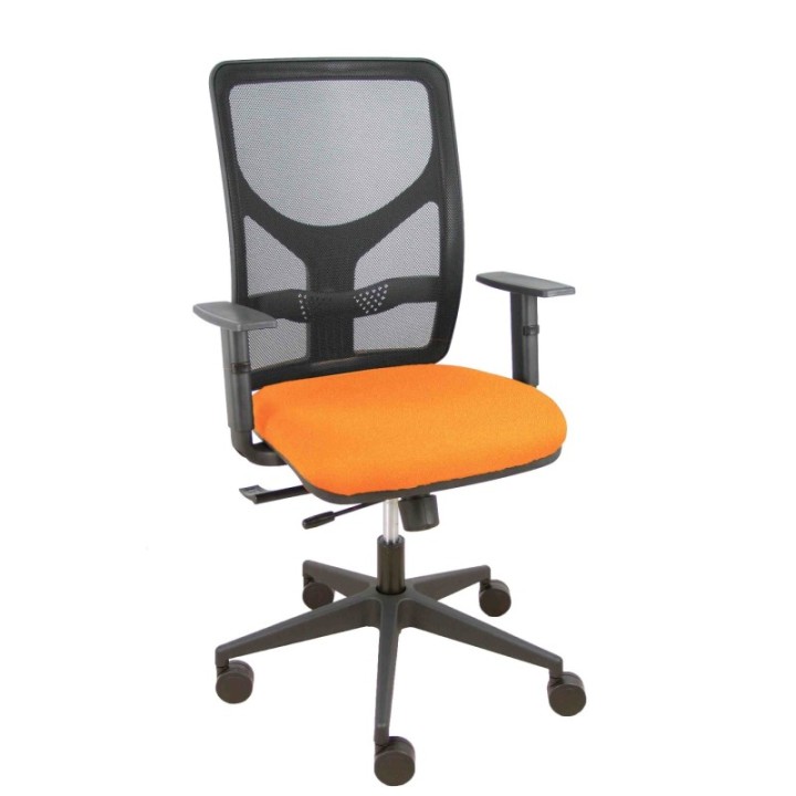 Silla Motilla traslack malla negra asiento bali naranja brazo regulable