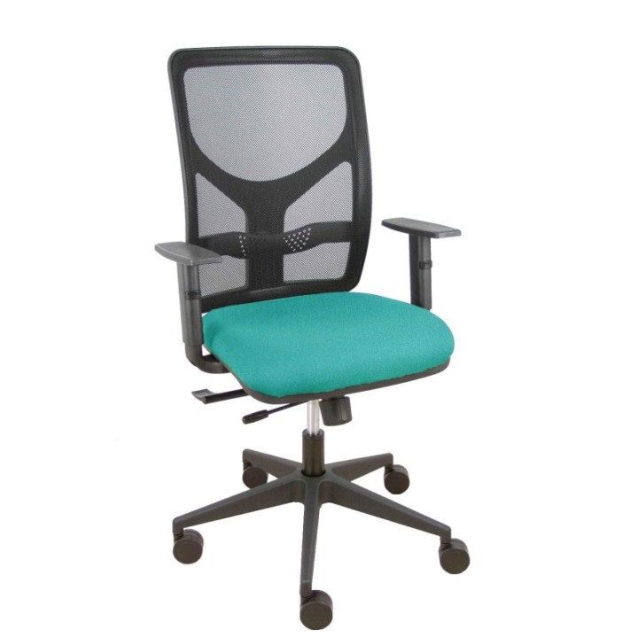 Silla Motilla traslack malla negra asiento bali turquesa brazo regulable