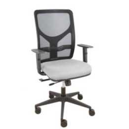 Silla Motilla traslack malla negra asiento bali gris claro brazo regulable